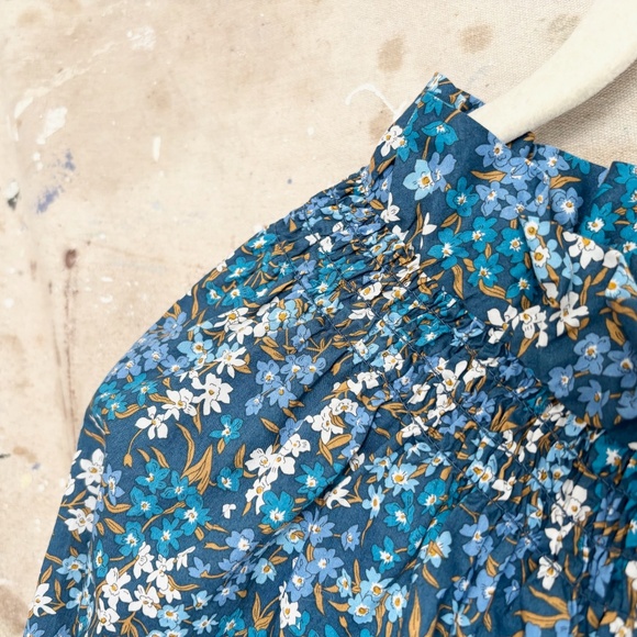 J Crew Smocked Neck Puff-sleeve Dress in Liberty Sea Blossoms - Picture 4 of 7